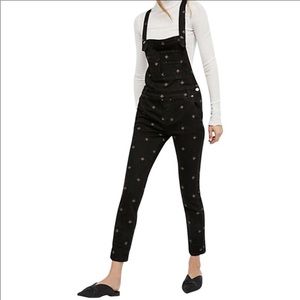 Free People Black Denim Overalls